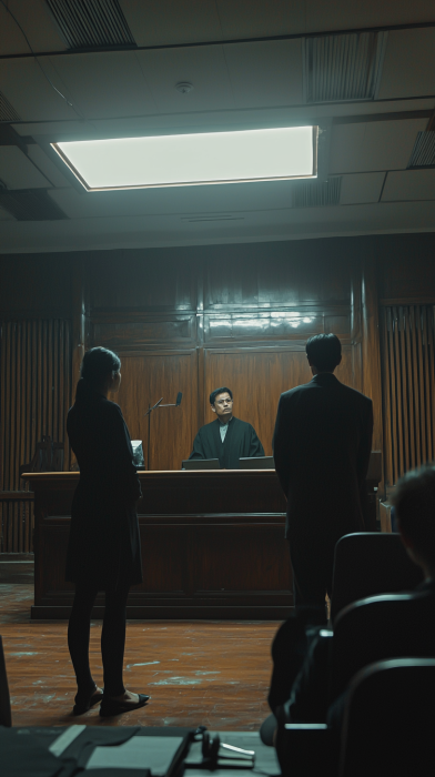 Lawyer representing client before a judge in Thai courtroom — RayLaw Litigation in Thailand