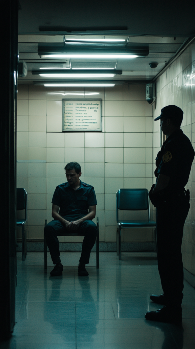 Foreigner being questioned by Thai police officer in Bangkok — criminal investigation scene